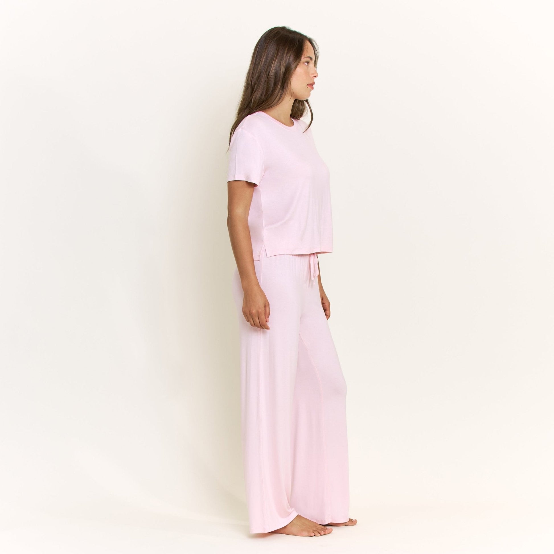 Honeydew All American Short Sleeve Pant Set in Soft Pink