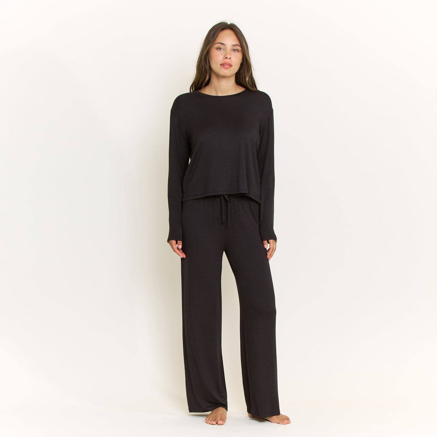 Honeydew All American Long Sleeve Pant Set in Black
