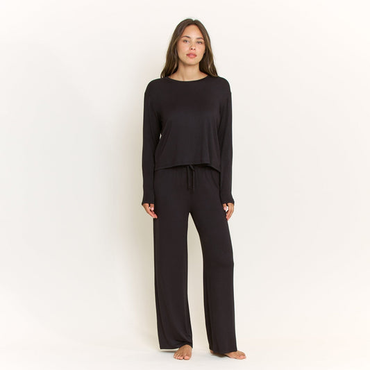 Honeydew All American Long Sleeve Pant Set in Black