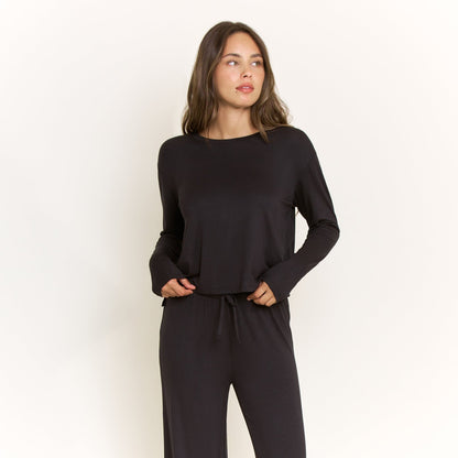 Honeydew All American Long Sleeve Pant Set in Black