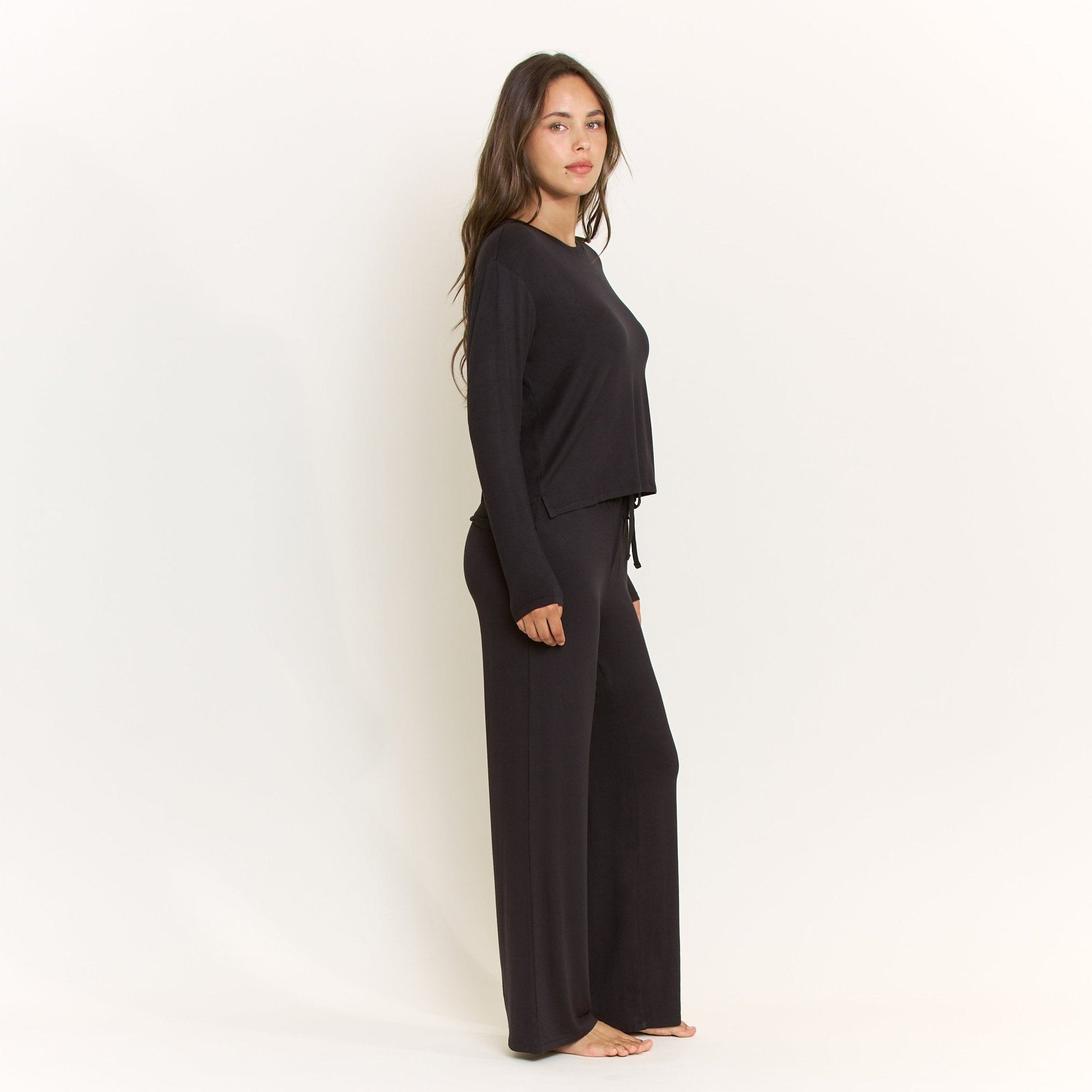 Honeydew All American Long Sleeve Pant Set in Black
