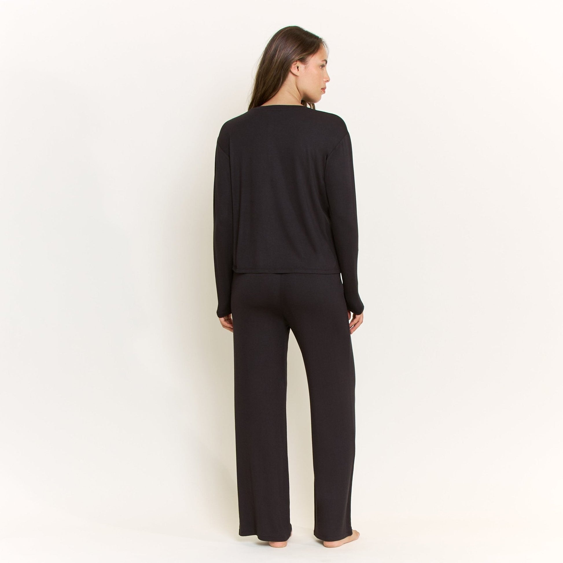 Honeydew All American Long Sleeve Pant Set in Black