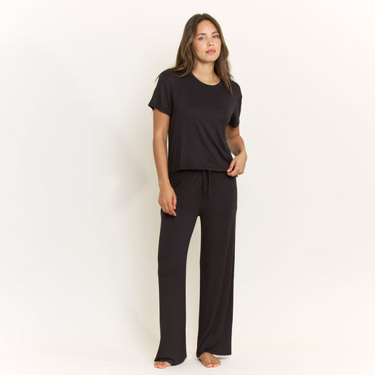Honeydew All American Short Sleeve Pant Set in Black