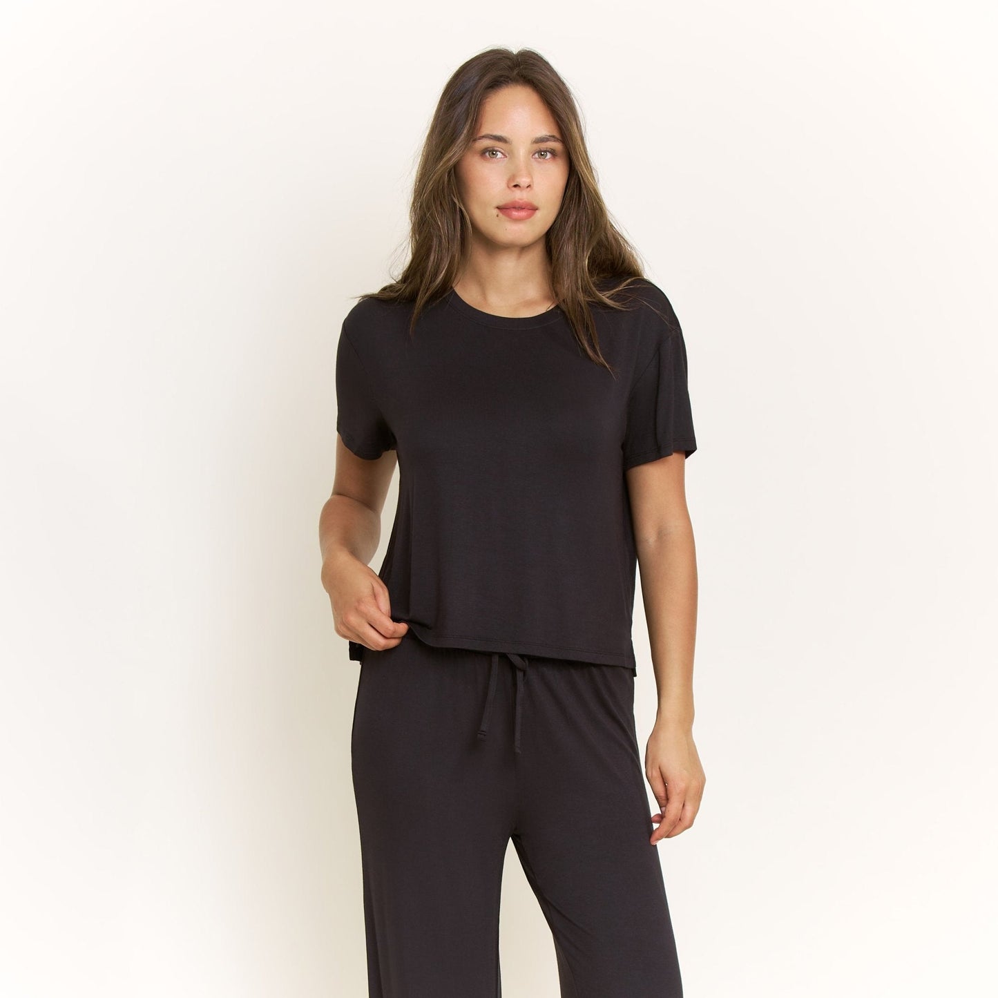 Honeydew All American Short Sleeve Pant Set in Black