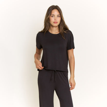 Honeydew All American Short Sleeve Pant Set in Black