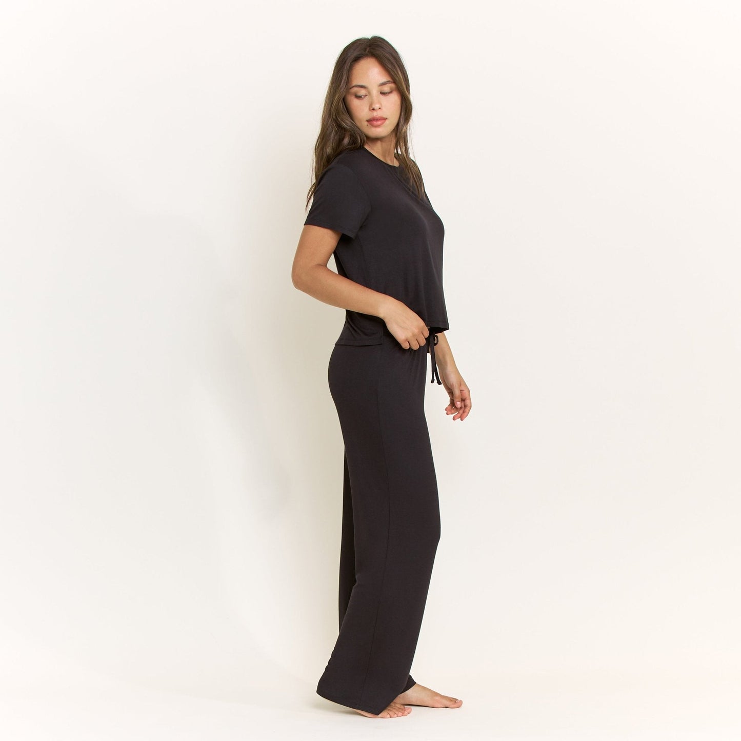 Honeydew All American Short Sleeve Pant Set in Black