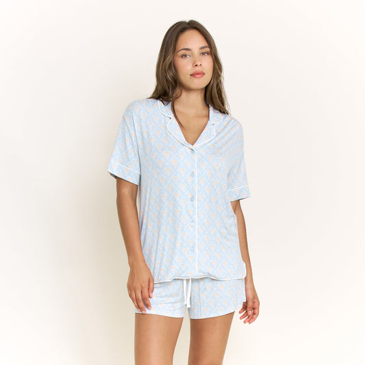 Honeydew All American Shortie PJ Set in Blue Sky Garden Floral