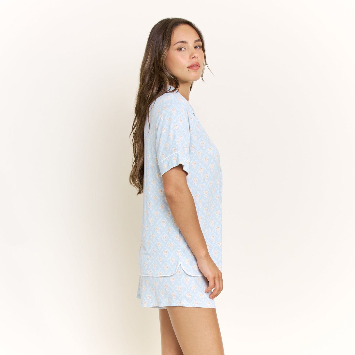 Honeydew All American Shortie PJ Set in Blue Sky Garden Floral