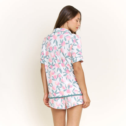 Honeydew All American Shortie PJ Set in Ivory Peach Blooms