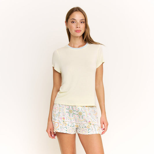 Honeydew All American Boxer Shortie Set in Rosaria Tile