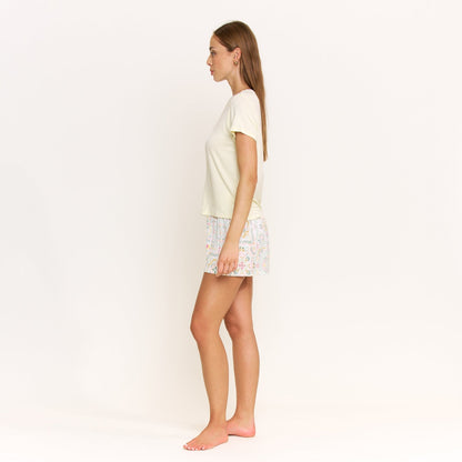 Honeydew All American Boxer Shortie Set in Rosaria Tile