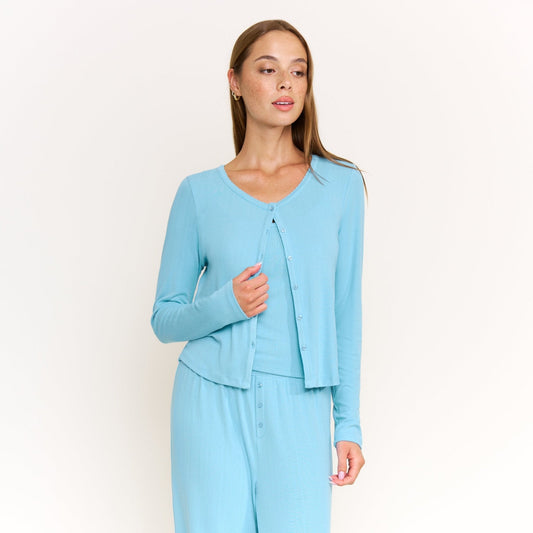 Honeydew Blissful Cardigan in Ocean