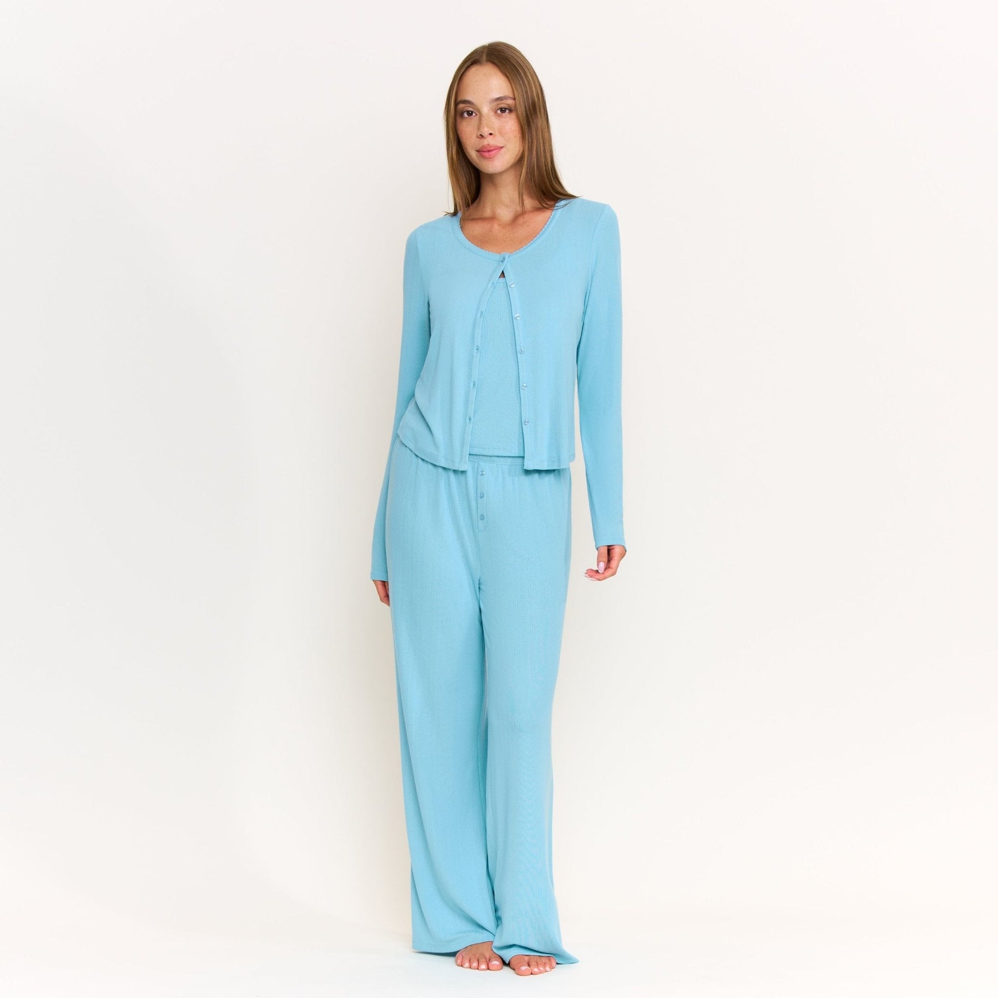 Honeydew Blissful Cardigan in Ocean