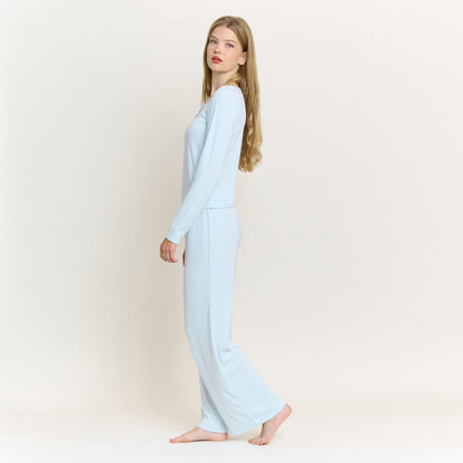 Honeydew Blissful Long Henley Set in Dreamy