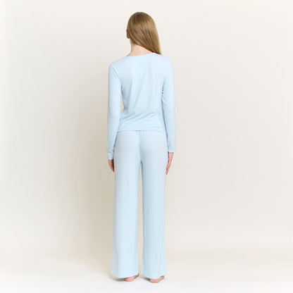Honeydew Blissful Long Henley Set in Dreamy