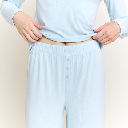 Honeydew Blissful Long Henley Set in Dreamy