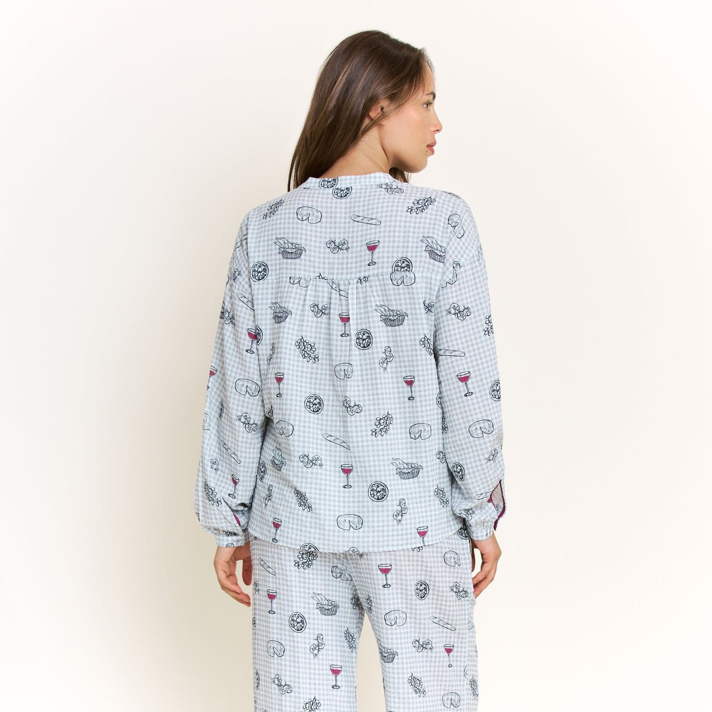 Honeydew Good Life Long Sleeve Pant Set in Cool Blue Picnic
