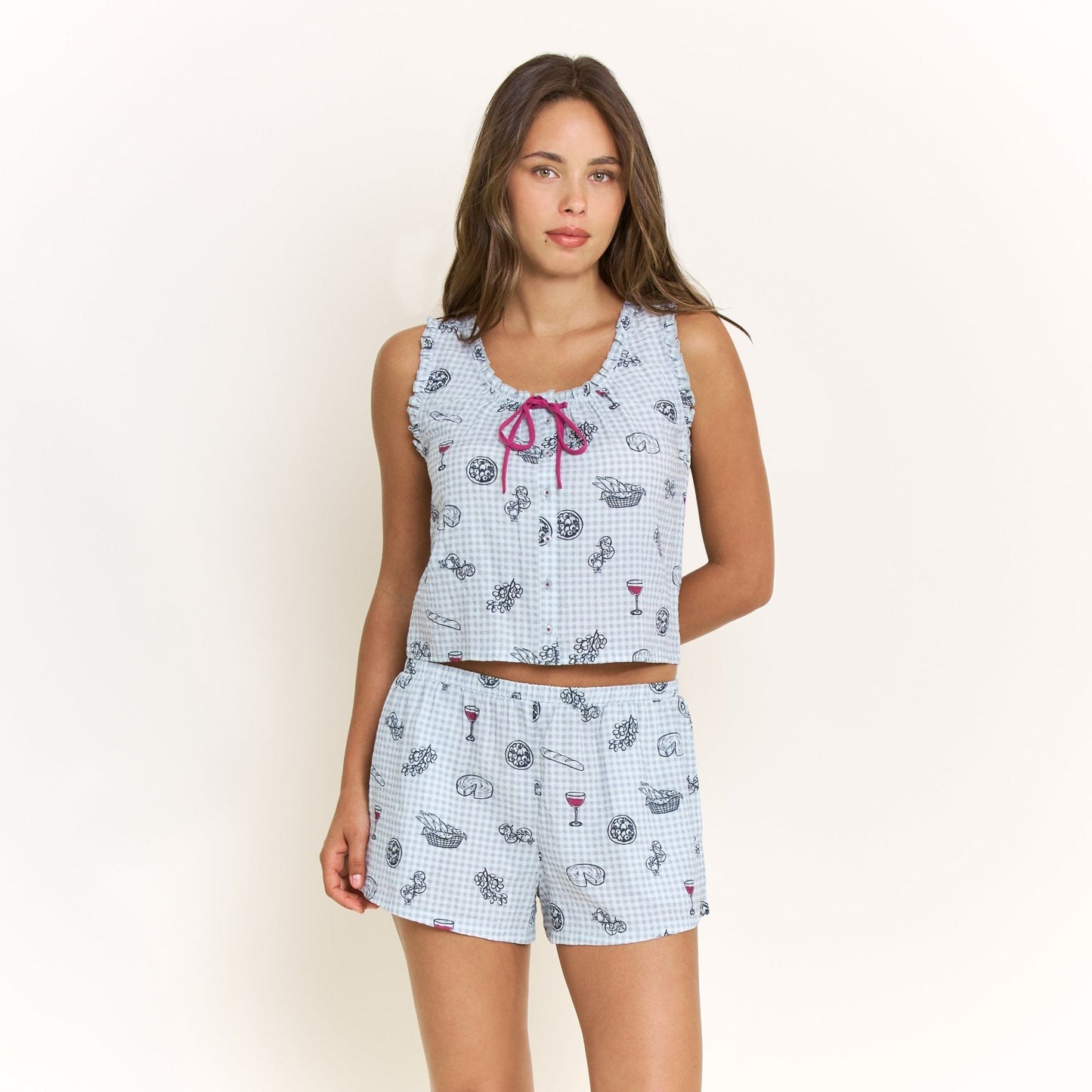 Honeydew Good Life Tank Shortie Set in Cool Blue Picnic
