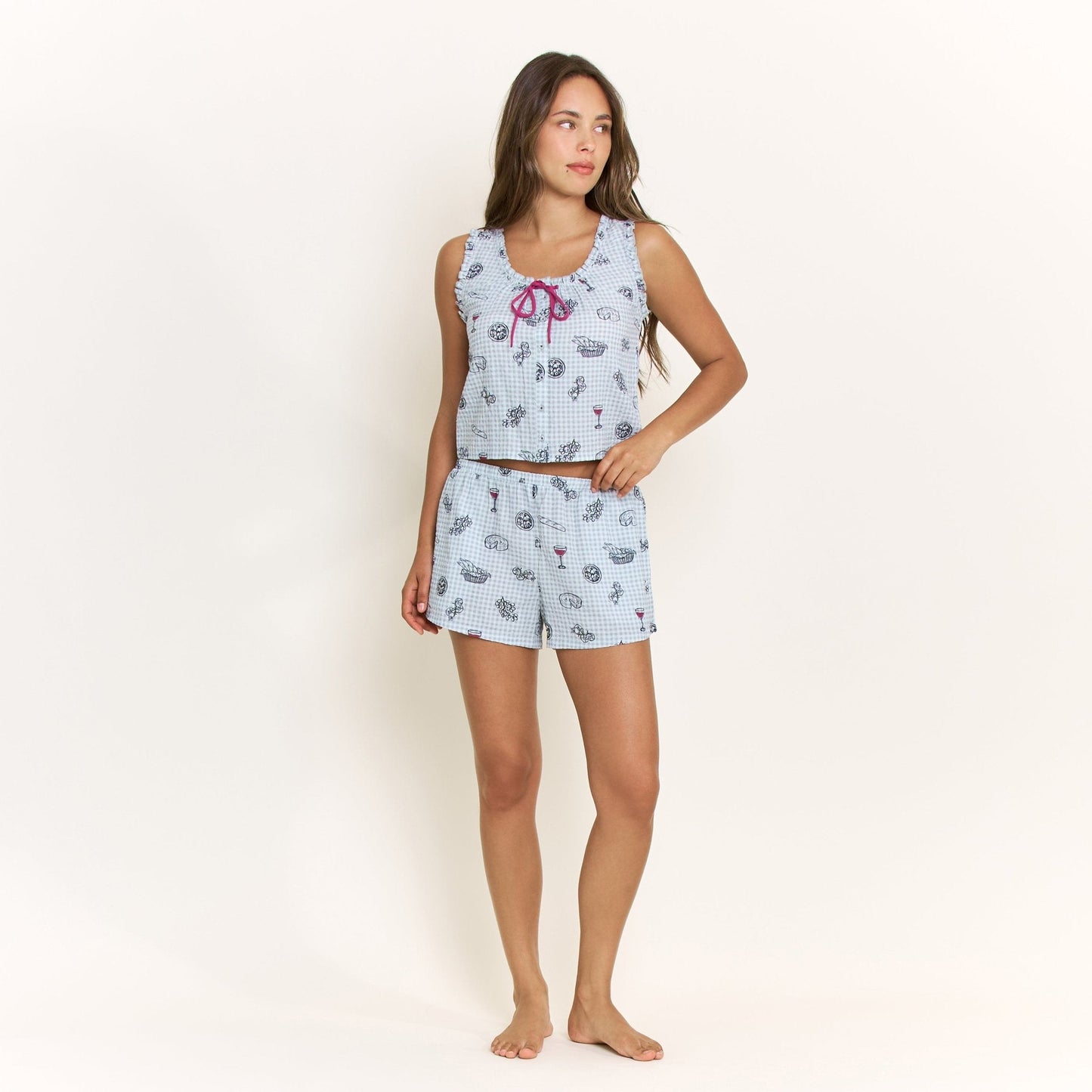 Honeydew Good Life Tank Shortie Set in Cool Blue Picnic
