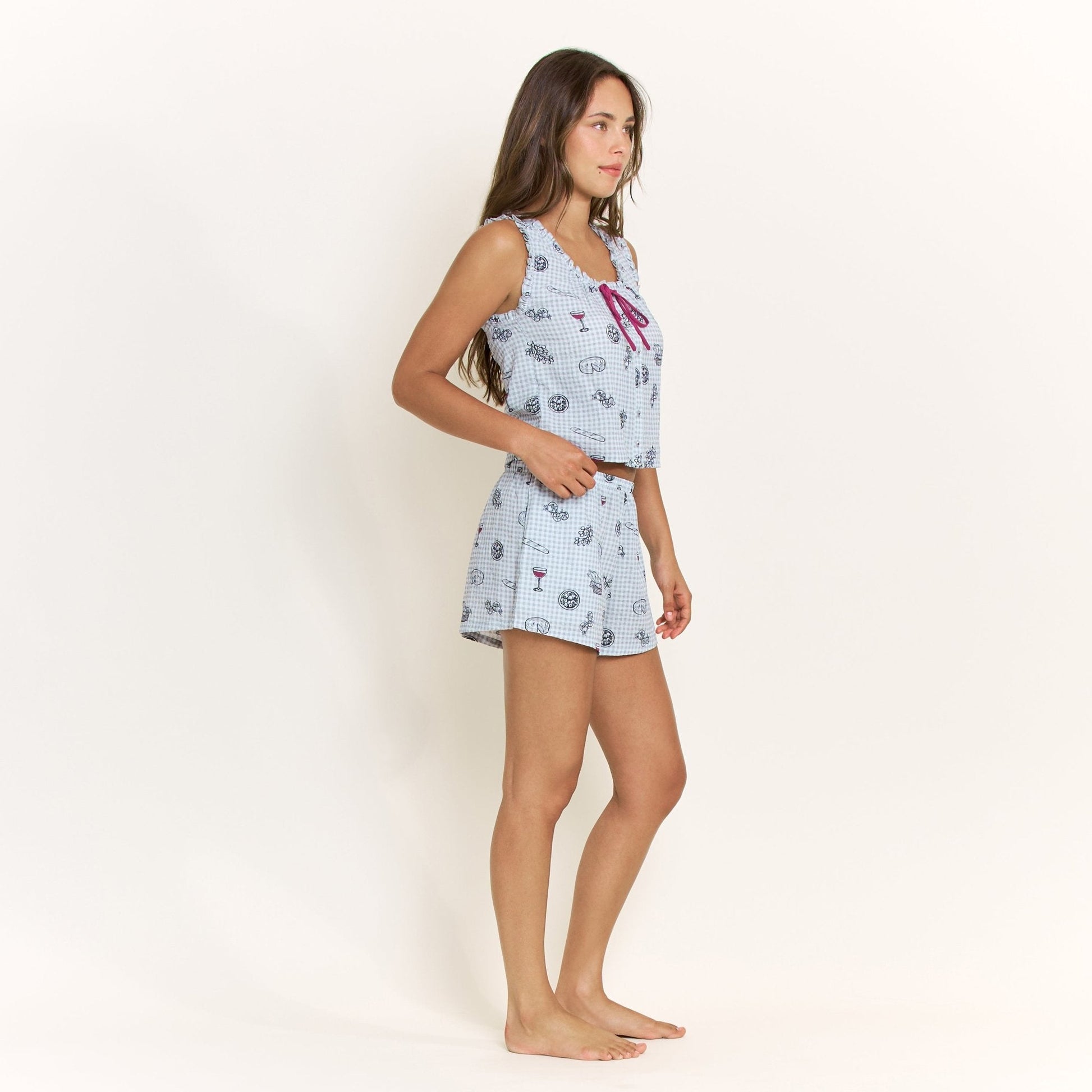 Honeydew Good Life Tank Shortie Set in Cool Blue Picnic