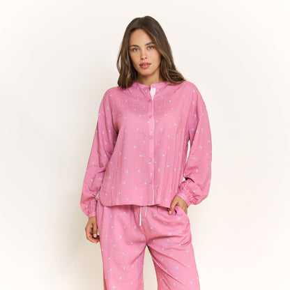 Honeydew Good Life Long Sleeve Pant Set in Rosy Meadow Ditsy
