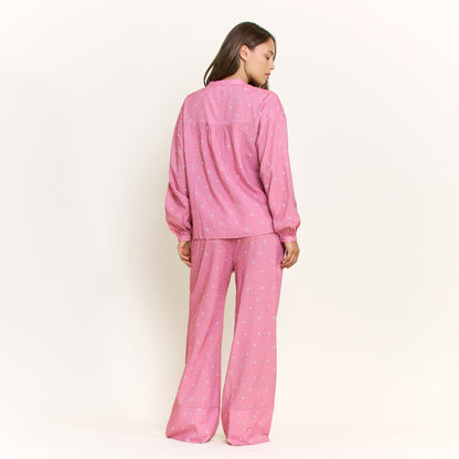 Honeydew Good Life Long Sleeve Pant Set in Rosy Meadow Ditsy