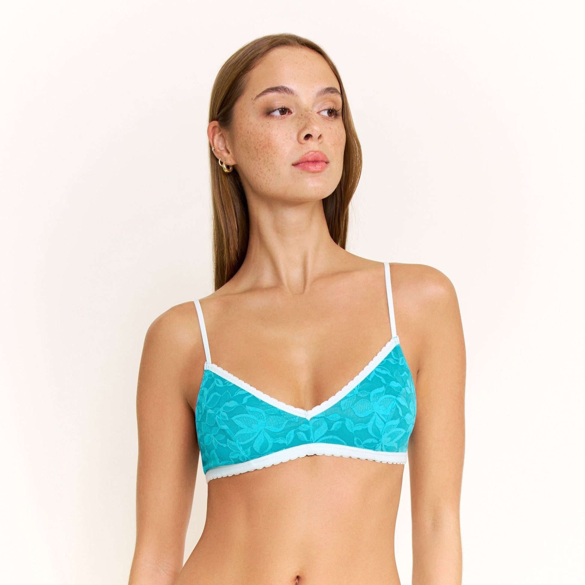 Honeydew Azlin Bralette in Teal Tropic
