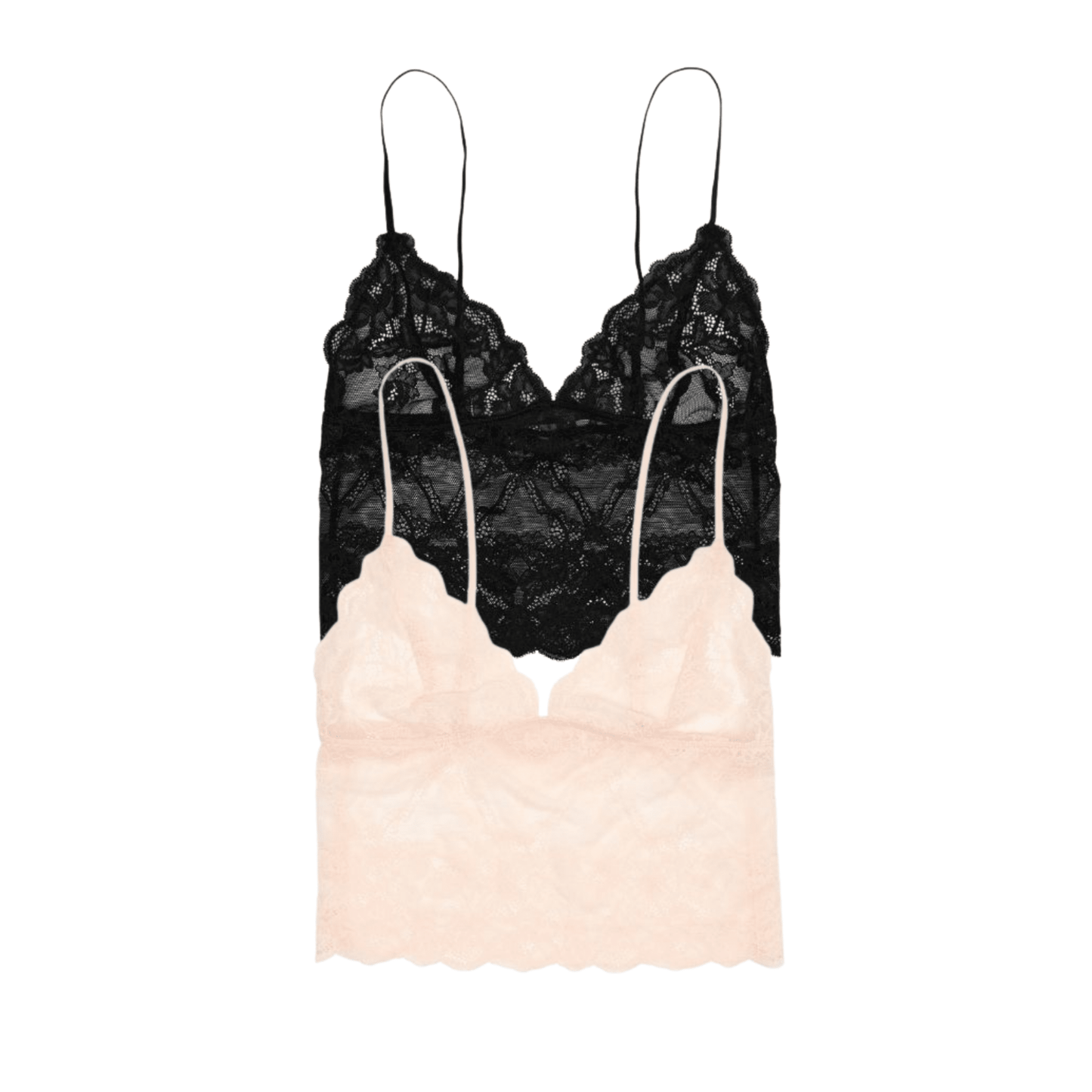 Honeydew Riot Lace Cami 2-Pack in Black & Ballet Slipper