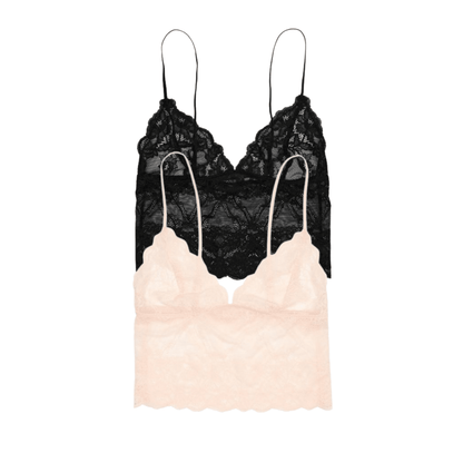 Honeydew Riot Lace Cami 2-Pack in Black & Ballet Slipper