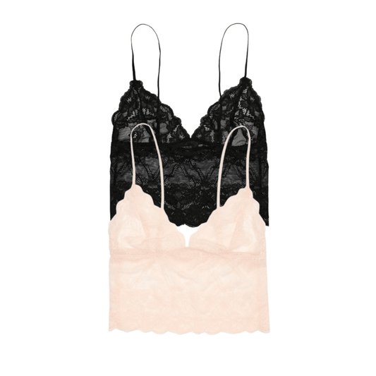 Honeydew Riot Lace Cami 2-Pack in Black & Ballet Slipper