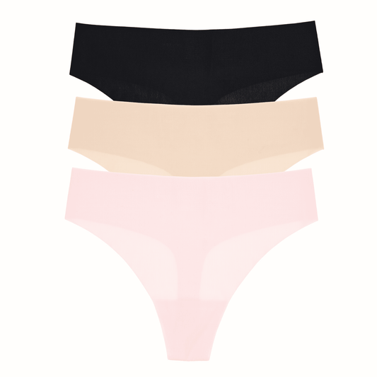 Honeydew Like Nothing Thong 3-Pack in Basics & Budding Pink