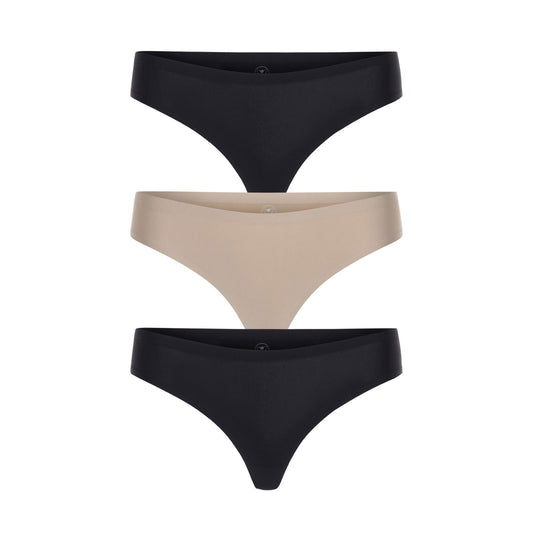 Honeydew Skinz Thong 3-Pack in Black/Nude/Black