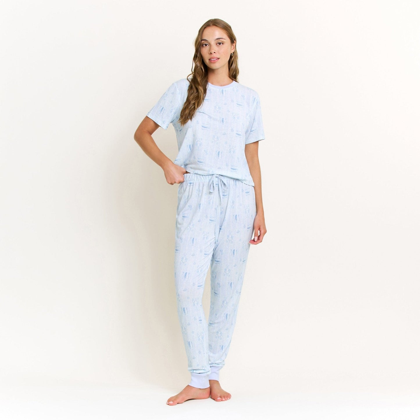 Honeydew Star Seeker Tee Jogger Set in Saltwater Sonata