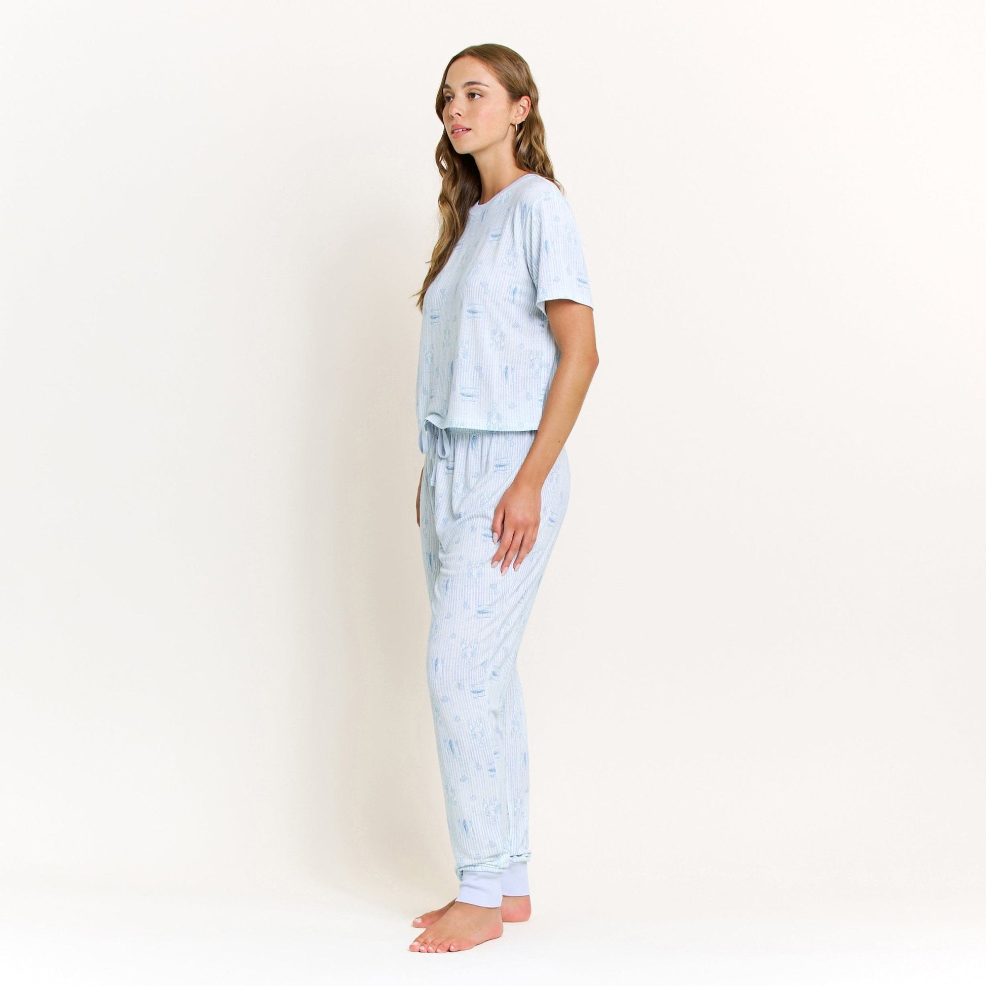 Honeydew Star Seeker Tee Jogger Set in Saltwater Sonata