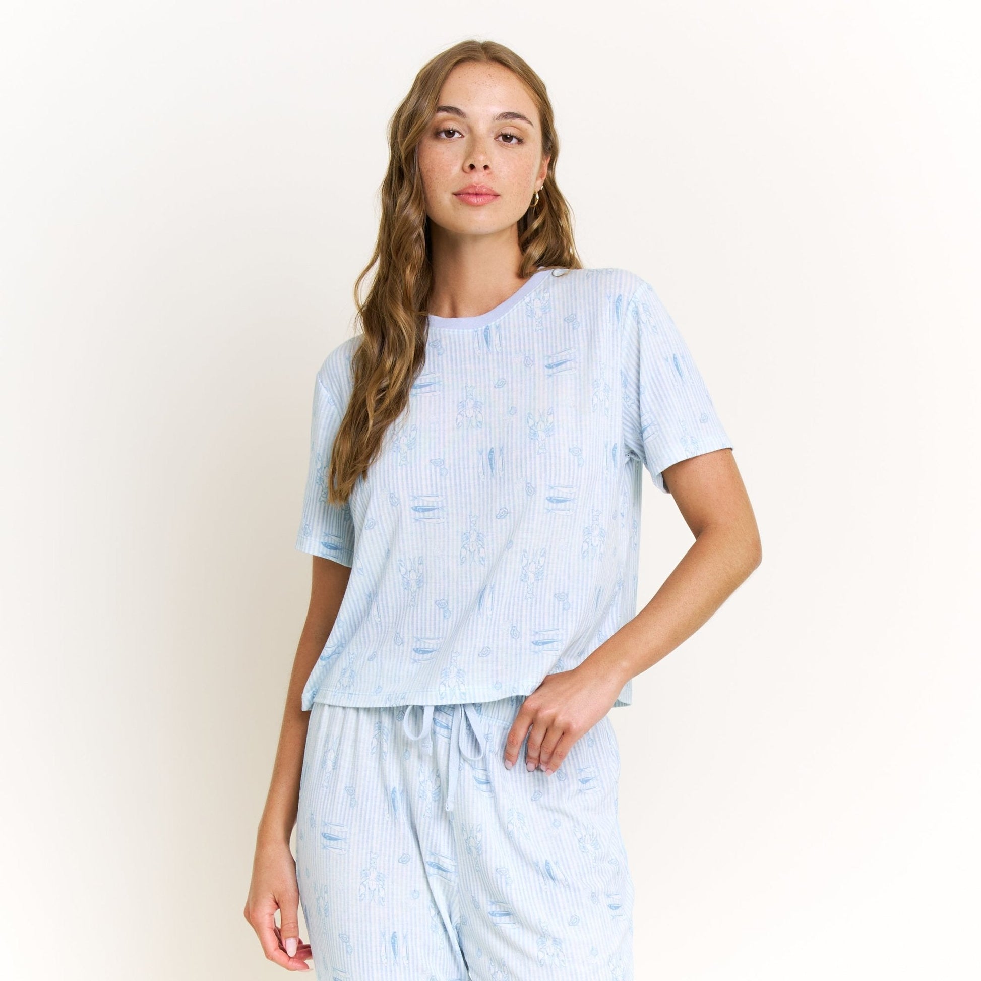 Honeydew Star Seeker Tee Jogger Set in Saltwater Sonata