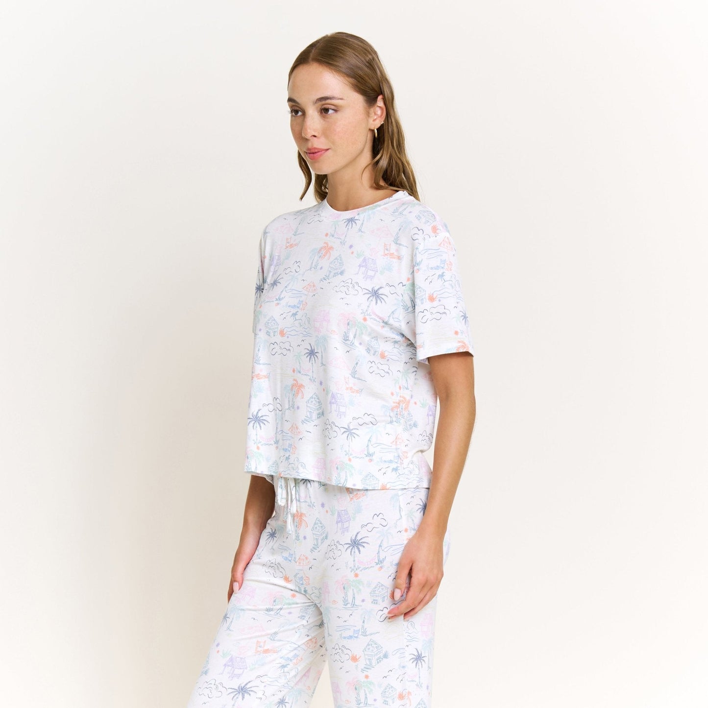 Honeydew All American Tee Pant Set in Multi Beach Resort