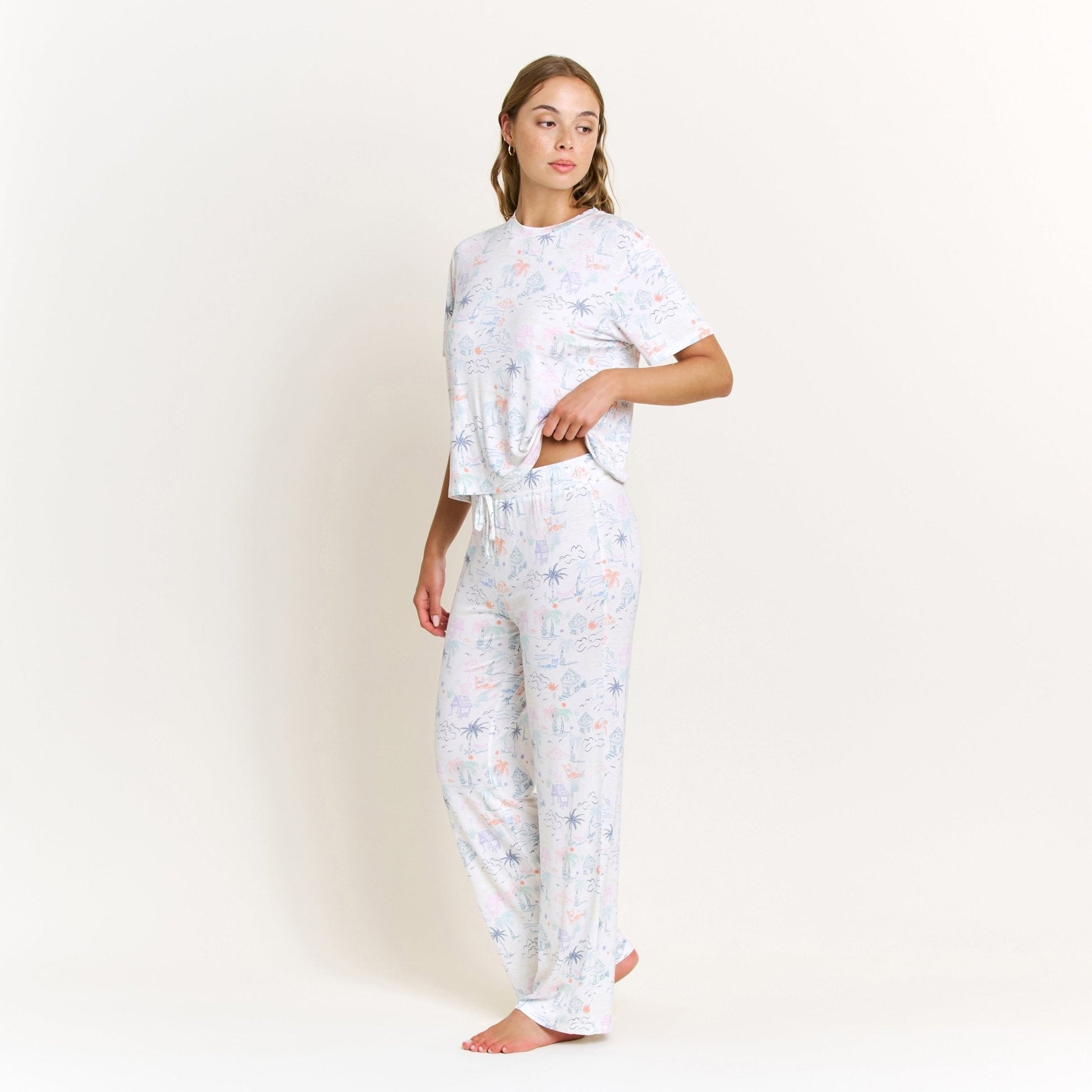 Honeydew All American Tee Pant Set in Multi Beach Resort