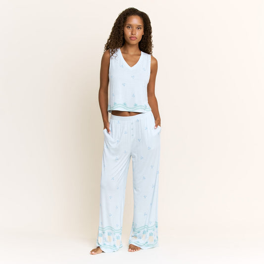 Honeydew All American V Tank Pant Set in Ocean Glow Pineapple