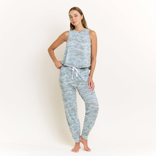 Honeydew Star Seeker Tank Pant Set in Fern Camo
