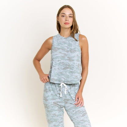 Honeydew Star Seeker Tank Pant Set in Fern Camo