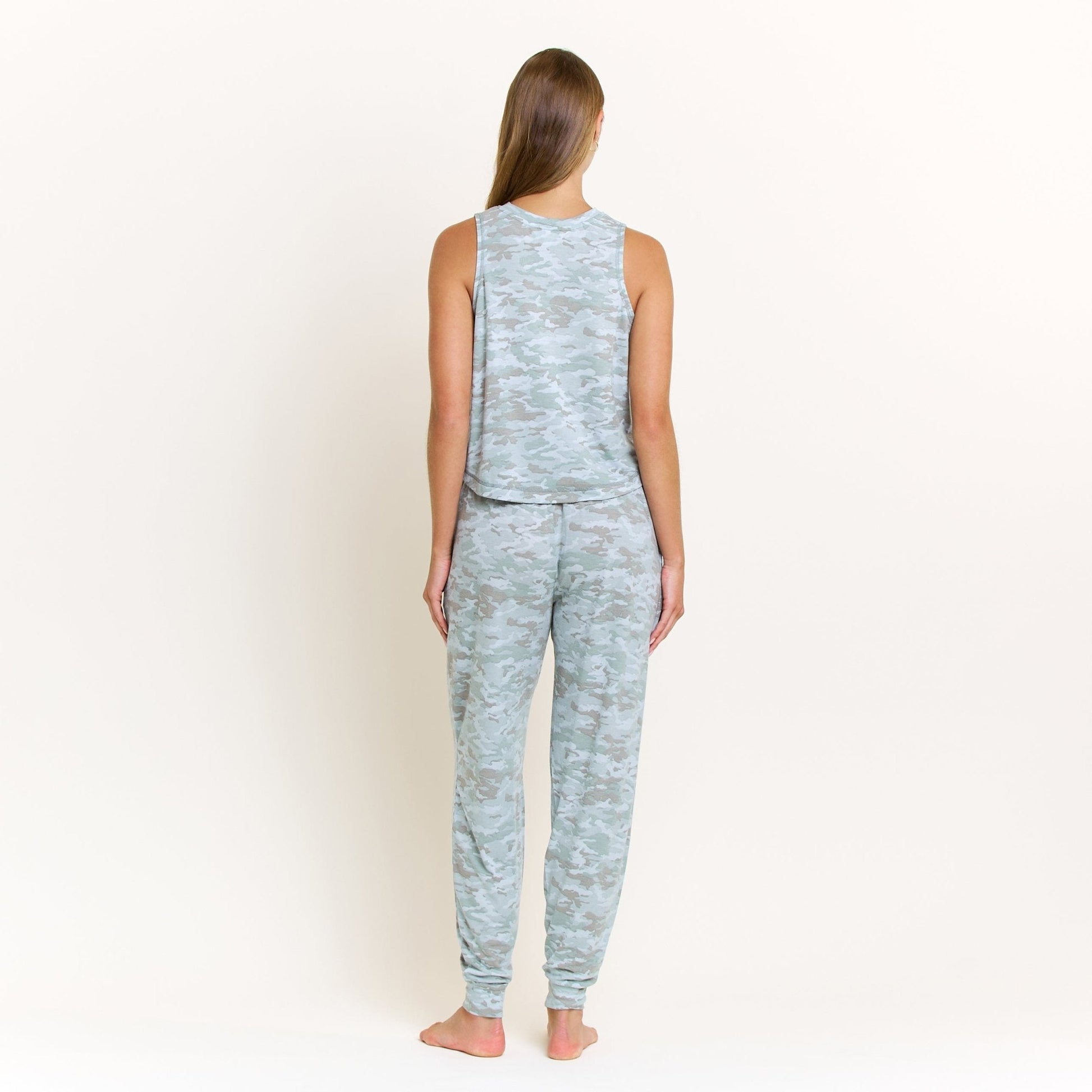 Honeydew Star Seeker Tank Pant Set in Fern Camo