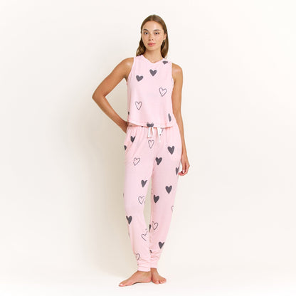 Honeydew Star Seeker Tank Pant Set in Dusty Hearts