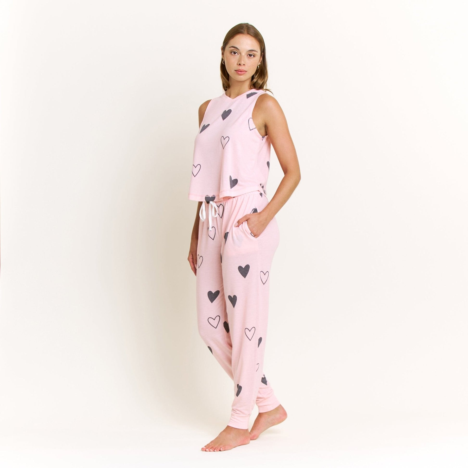 Honeydew Star Seeker Tank Pant Set in Dusty Hearts