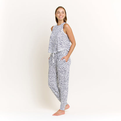 Honeydew Star Seeker Tank Pant Set in Sweet Cream Animal