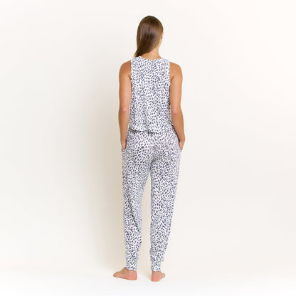 Honeydew Star Seeker Tank Pant Set in Sweet Cream Animal