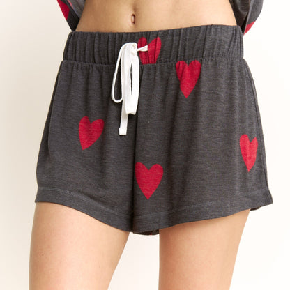 Honeydew Star Seeker Tank Shortie Set in Valentine Hearts