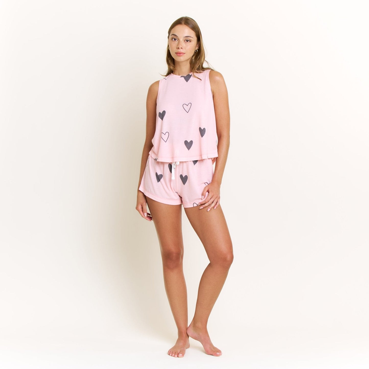 Honeydew Star Seeker Tank Shortie Set in Dusty Hearts