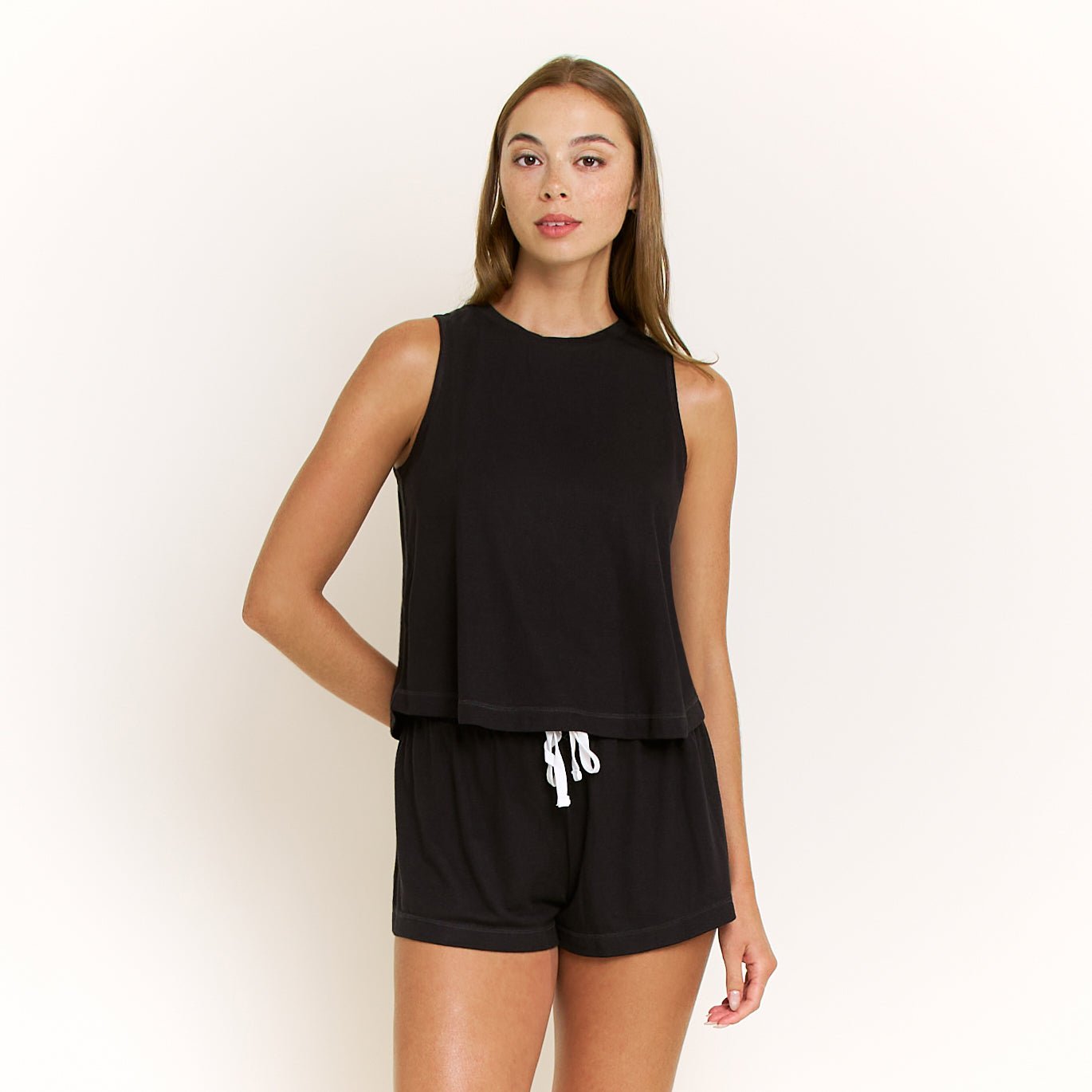 Honeydew Star Seeker Tank Shortie Set in Black