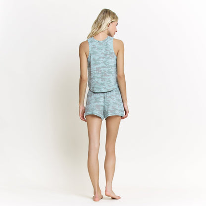 Honeydew Star Seeker Tank Shortie Set In Fern Camo