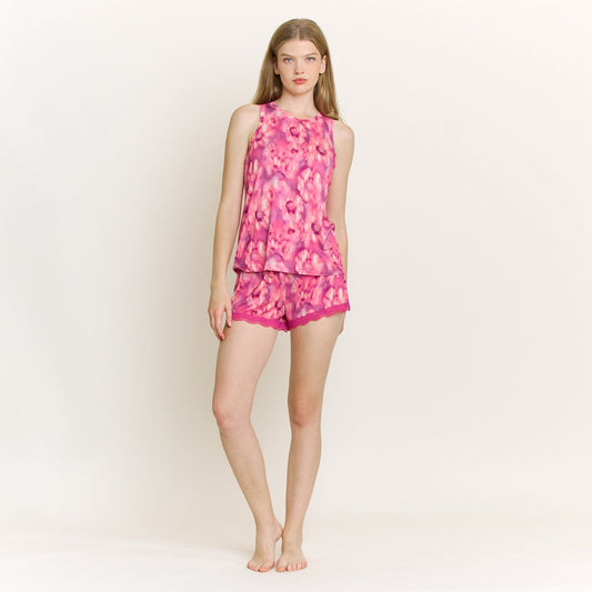 Honeydew All American Tank Shortie Set in Magenta Floral